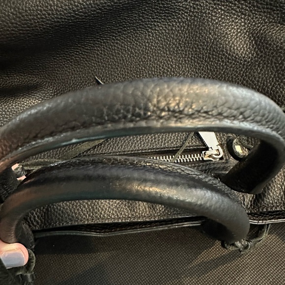 REBECCA MINKOFF Black Regan satchel purse handbag 12.5” x 9” - Picture 3 of 11